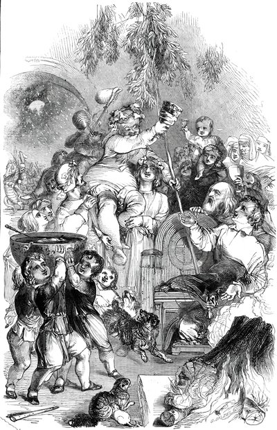 Bringing in Christmas - tegnet af William Harvey, 1845. af George Dalziel