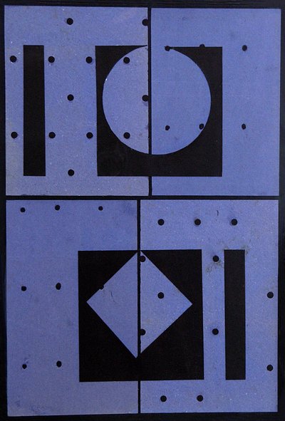 Collage, Blue Mercato, 2004 (kort og papir) af George Dannatt