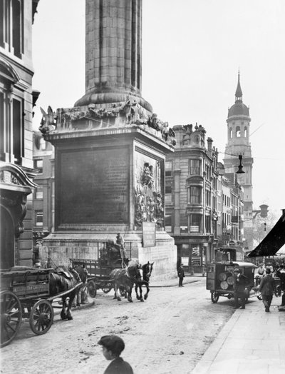 Monument og St Magnus the Martyr, Lower Thames St, City of London, før 1933 af George Davison Reid