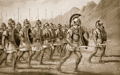 En makedonsk falanks, illustration fra 