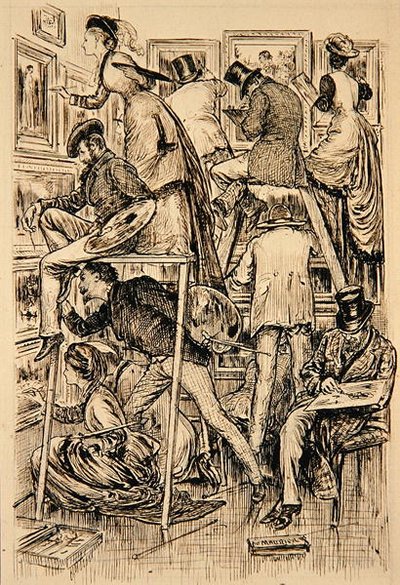 Ferniseringsdag på Det Kongelige Akademi af George du Maurier