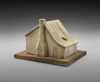 Log Cabin Inkwell, ca. 1900 (lertøj) af George E. Ohr