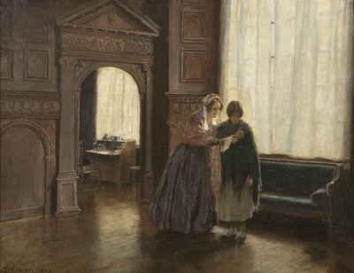 Mrs Mary Carpenter og hendes første reformatoriske pige, Annie Woolham, i Red Lodge den 10. oktober af George Edmund Butler