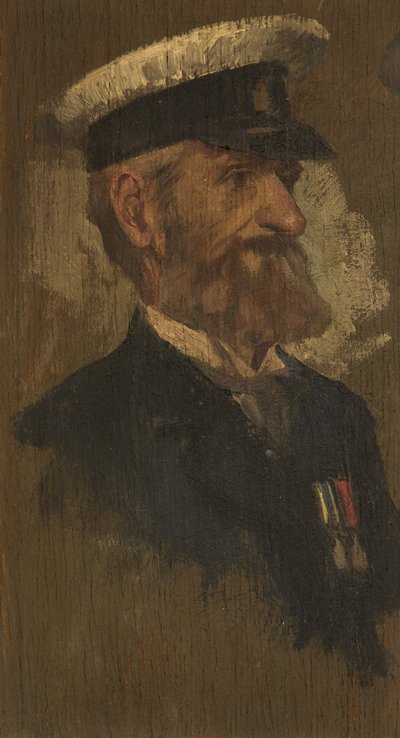 Portræt af E. Gillard, R. Bgde., ca. 1920 (olie på panel) af George Edmund Butler