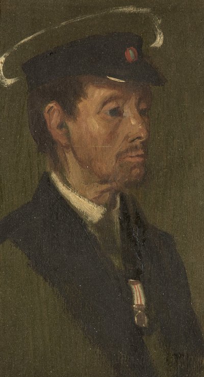 Portræt af H. Fitzpatrick, 97., ca. 1920 (olie på panel) af George Edmund Butler