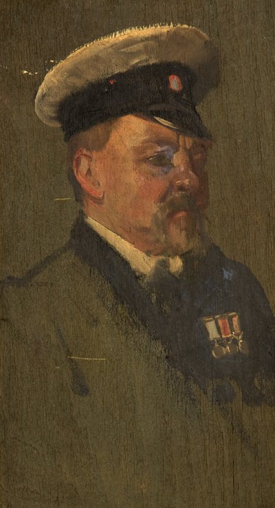 Portræt af H. Long, R.N., ca. 1920 (olie på panel) af George Edmund Butler