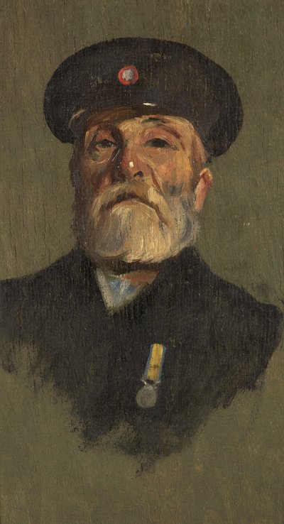 Portræt af J. Lasbury, R.M.L.I., ca. 1920 (olie på panel) af George Edmund Butler