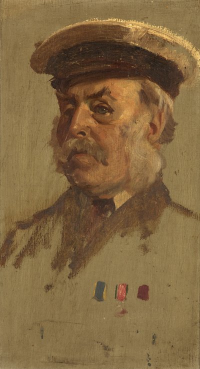 Portræt af J. Price, 28., ca. 1920 (olie på panel) af George Edmund Butler
