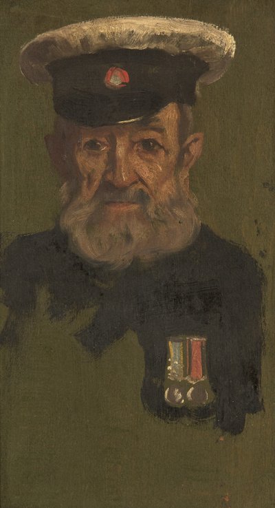 Portræt af J. Smith, 4th & R.A., ca. 1920 (olie på panel) af George Edmund Butler