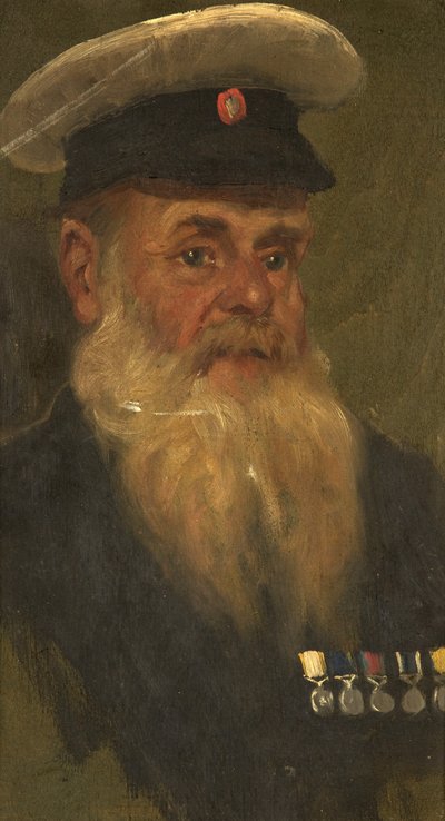 Portræt af J. Wilson, R.M.A., ca. 1920 (olie på panel) af George Edmund Butler