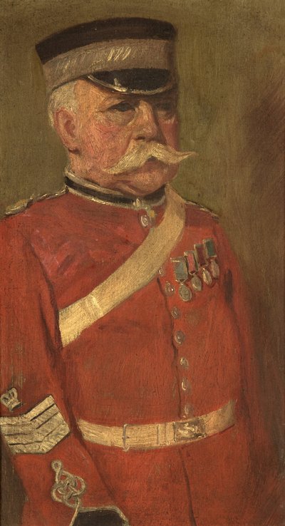 Portræt af Jas George, R.N. & 3., c. 1920 (olie på panel) af George Edmund Butler