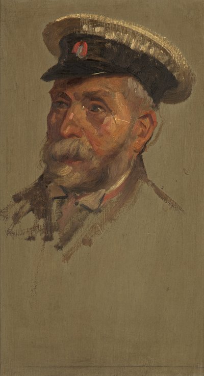 Portræt af L. Andrews, 30., ca. 1920 (olie på panel) af George Edmund Butler