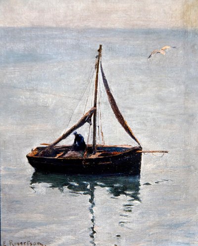 Mending the Nets, ca. 1910 (olie på lærred) af George Edward Robertson