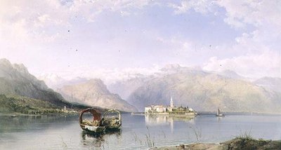 Isola Pescatori fra Isola Bella ved Lago Maggiore af George Edwards Hering