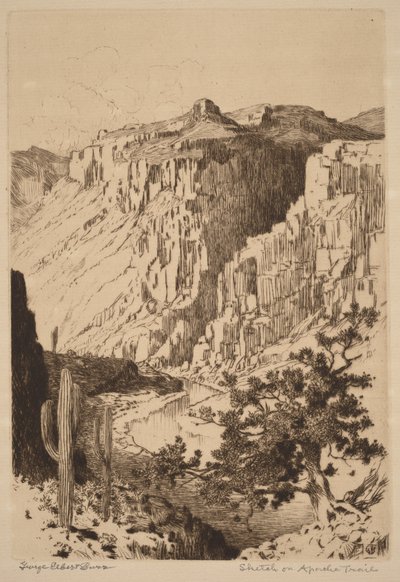 Skitse på Apache Trail, Arizona af George Elbert Burr