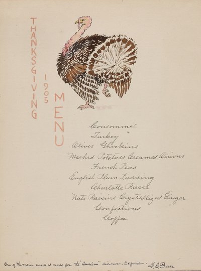 Thanksgiving-menu af George Elbert Burr