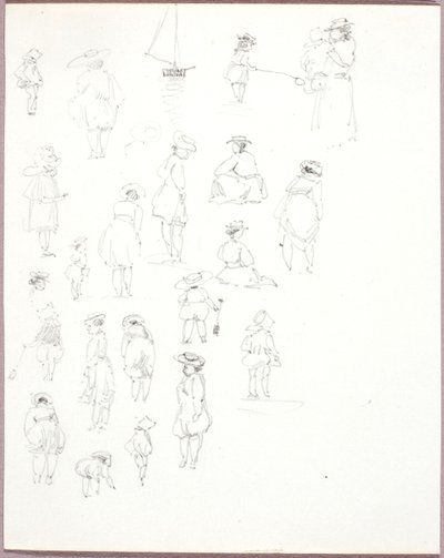 Uden titel - Figurstudier fra bagsiden af George Elbert Burr