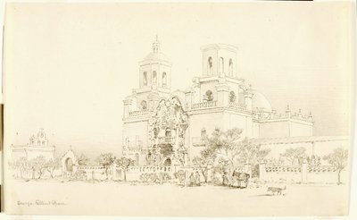 Uden titel (overførselstegning til San Xavier-missionen, Tucson, Arizona) af George Elbert Burr