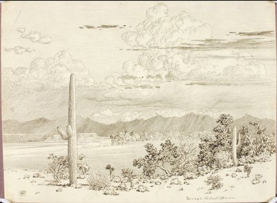 Uden titel (overførselstegning til Verde River, Apache-reservatet, Arizona) af George Elbert Burr