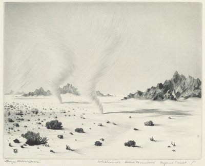 Whirlwinds, Dead Mountains, Mojave-ørkenen, Californien af George Elbert Burr