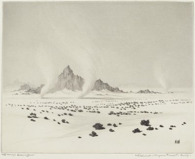 Whirlwinds, Mojave Desert, Californien (nr. 3) af George Elbert Burr