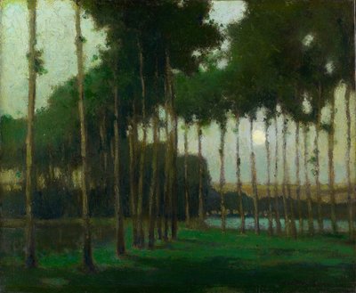 Moonlight Landscape (olie på lærred) af George Elmer Browne