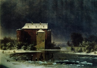 Haunted House in the Snow, 1848 (olie) af George Emil Libert