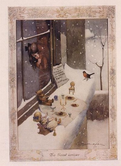 Gæsten ankommer, fra "Det grafiske julenummer" af George Ernest Studdy