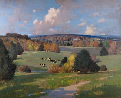Sussex-landskab med kvæg af George F. Henry