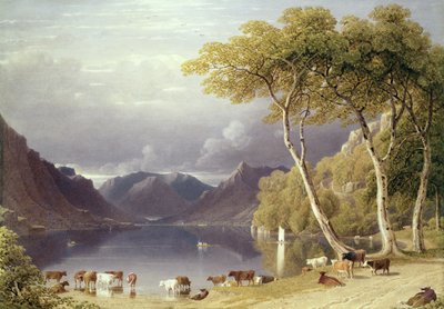 Leder af Ullswater i Lake District af George Fennel Robson