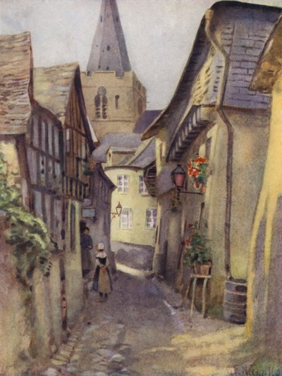 En gammel gade i St. Goar af George Franck Nicholls