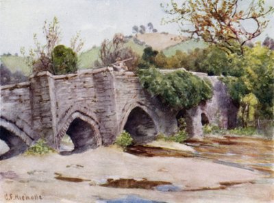 Old Bridge at Lostwithieldani af George Franck Nicholls