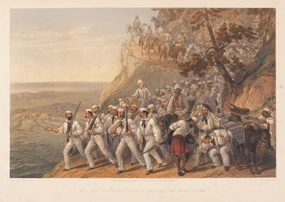 ?De 1. Bengal Fusiliers marcherer ned fra Dugshai?, 1857 af George Francklin Atkinson
