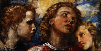 Skitse af tre hoveder (olie på lærred) af George Frederic Watts