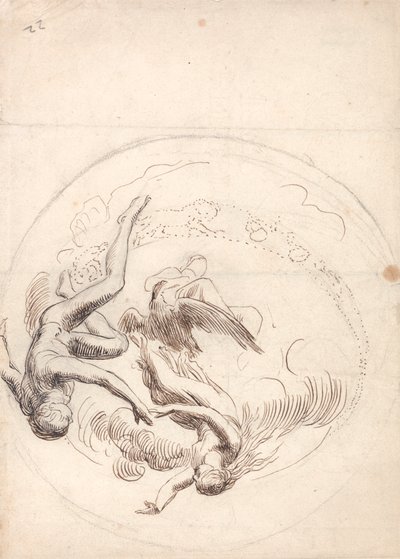 Studie til en cirkulær loftsdekoration af George Frederic Watts