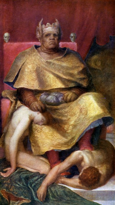 Mammom (farvelitografi) af George Frederick (after) Watts