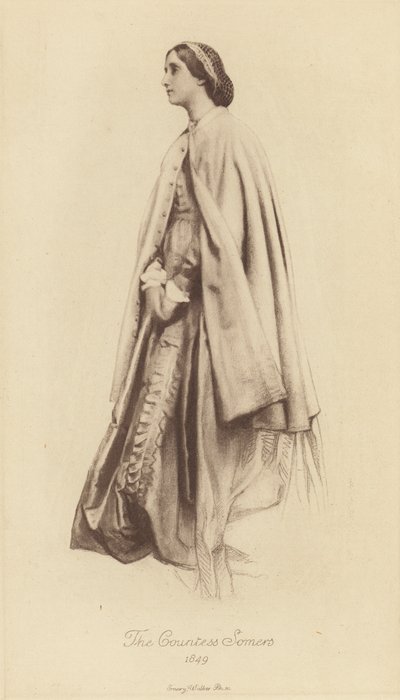 Virginia, grevinde Somers (litho) af George Frederick (after) Watts