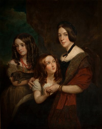 Lady Caroline Towneley med to af hendes døtre, Caroline og Emily (kopi efter Francis Grant), 1860 af George Frederick Clarke