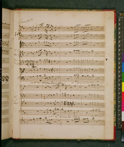 Originalt partitur til Händels fødselsdagsode for dronning Anne af George Frederick Handel