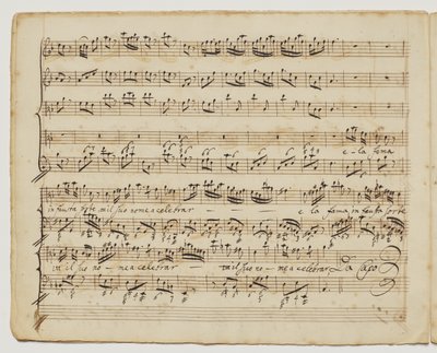 Preggio er sol d "un alma forte, f.6v fra" Aditionall [sic] songs for Rinaldo ", c.1717 af George Frederick Handel