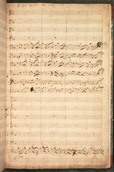 R.M.20.h.5 f18 Originalt partitur til kroningshymnen for George II og dronning Caroline af George Frederick Handel