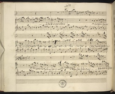 f.44v, Händels Semele autografpartitur af George Frederick Handel