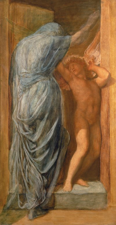 Kærlighed og død (olie på panel) af George Frederick Watts