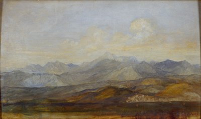 Carrara-bjergene fra Pisa, 1845-1846 af George Frederick Watts