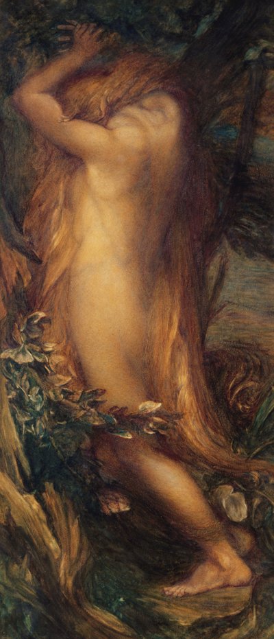 Eve Repentente, ca. 1865-97 (blandet medier på papir lagt på lærred) af George Frederick after Watts