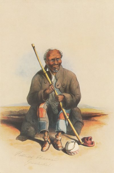 Leveregt Aris, en ældre hottentot-mand af George French Angas