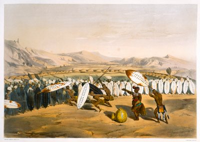 Umpanda gennemgår sine tropper i Nonduengi, 1849 af George French Angas