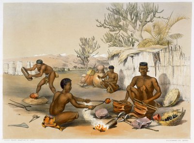 Zulu-smede på arbejde, 1849 af George French Angas