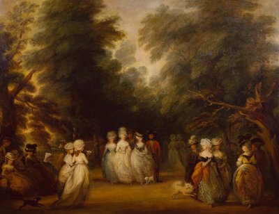 Ladies Promenading på Mall, St.James Park af George Frost
