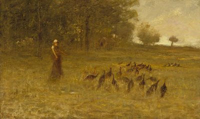 Pige med kalkuner, 1883-84 af George Fuller